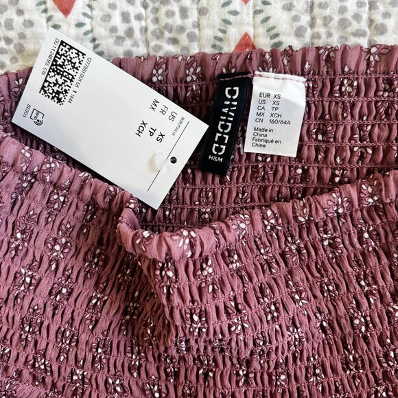 H&M Tiered Mini Skirt Size XS Color: Dusty Pink - Picture 4 of 5